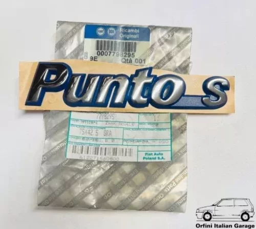 7798295 Fiat Punto S Rear Badge View Front