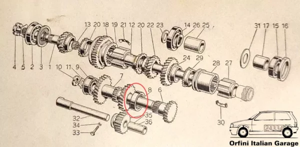 801550 Bearing Cuscinetto Albero Secondario Fiat 1100 E EL ELR Musone View Left
