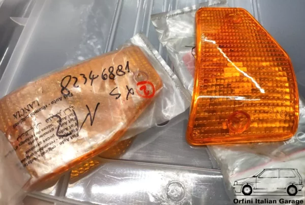 82346881 Vetro Lens Indicator Freccia Left Sinistro Orange Autobianchi A112 View Front