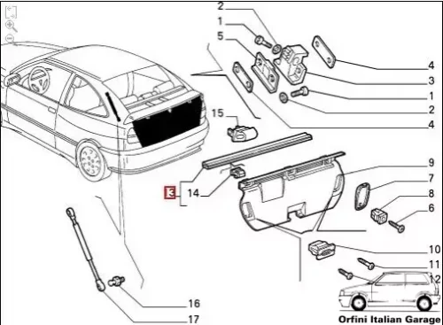 82490075 82476467 Back Rear Door Rubber Lancia Delta 836 MK2 View Rear
