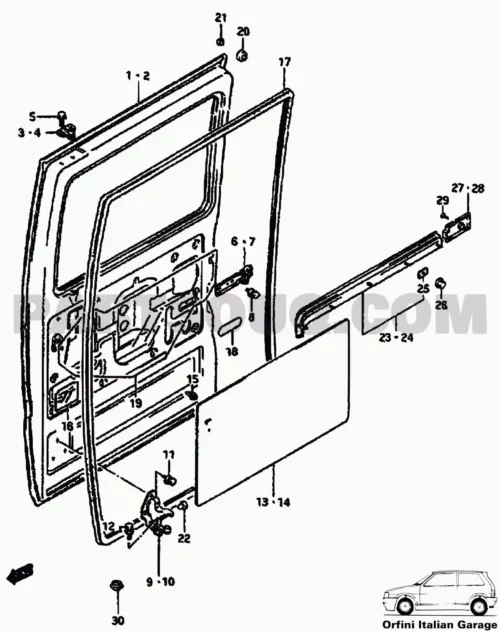 8466185510 91115427 Sliding Door Rubber Gasket Suzuki Super Carry Bedford Rascal View Rear