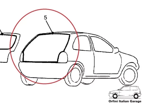 90462614 Back Door Rubber Opel Vauxhall Corsa B GSI Sport / 3 doors versions View Rear