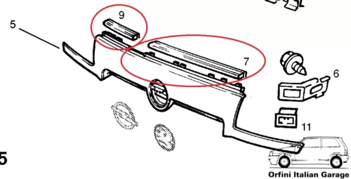 90559637 90449901 - Front Grill Rubber Opel Vauxhall Astra F GSI View Rear