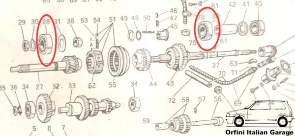 099668 Bearing Cuscinetto Ingranaggio Cambio Albero Fiat 1100 B BL BLR Musone View Upper