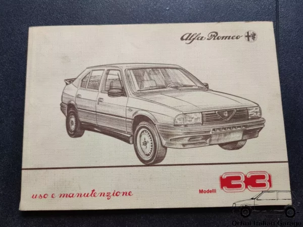Alfa Romeo 33 - Owners Manual Handbook Libretto Uso e Manutenzione View Front