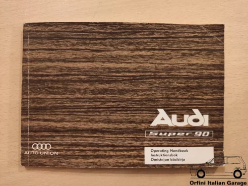 Audi Super 90 Owners Manual Handbook Libretto Uso Manutenzione Entretien View Rear