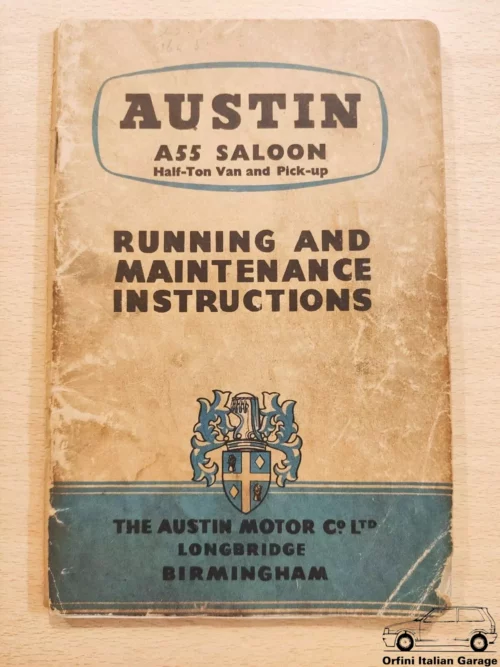 Austin A55 Saloon Owners Manual Driver's Handbook Libretto Entretien View Front