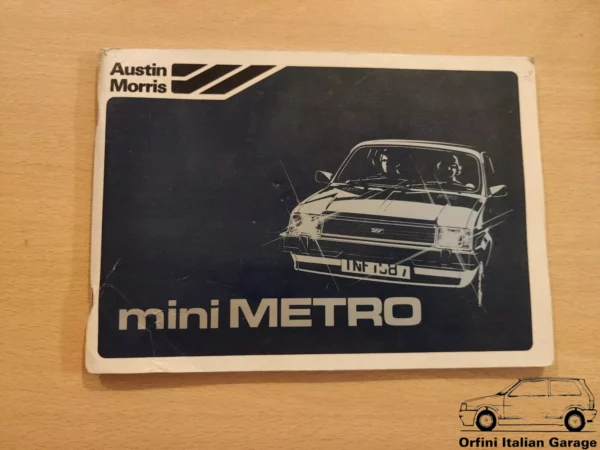 Austin Mini Metro Owners Manual Driver's Handbook Libretto Uso Manutenzione View Front