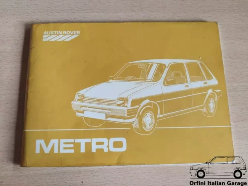 Austin Rover Metro Owners Manual Driver's Handbook Libretto Uso Manutenzione View Front