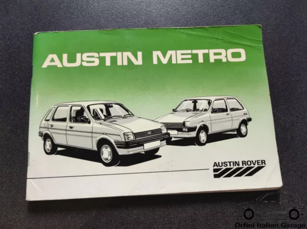 Austin Rover Metro Owners Manual Driver's Handbook Libretto Uso Manutenzione View Rear