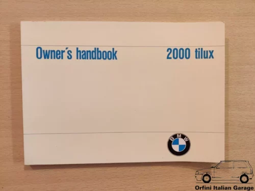 BMW 2000 Tilux Owners Manual Driver's Handbook Libretto Uso Manutenzione View Rear