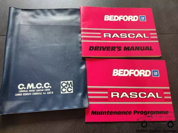 Bedford Rascal Owners Manual Driver's Handbook Libretto Manutenzione Entretien View Front