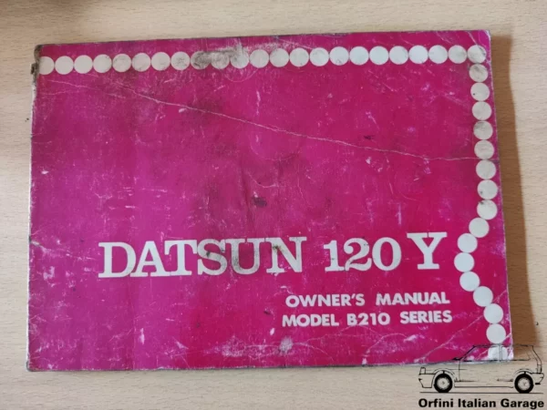 Datsun 120Y B210 Series Owners Manual Driver's Handbook Libretto Manutenzione View Front