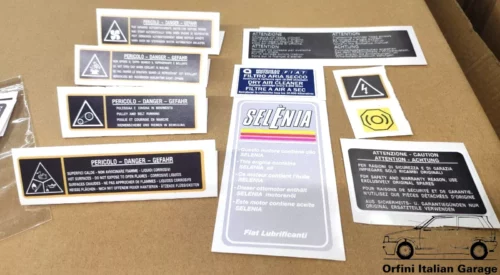 Fiat Uno MK1 Prima Serie Adhesive Decals Set Kit Adesivi Engine Body Motore View Front