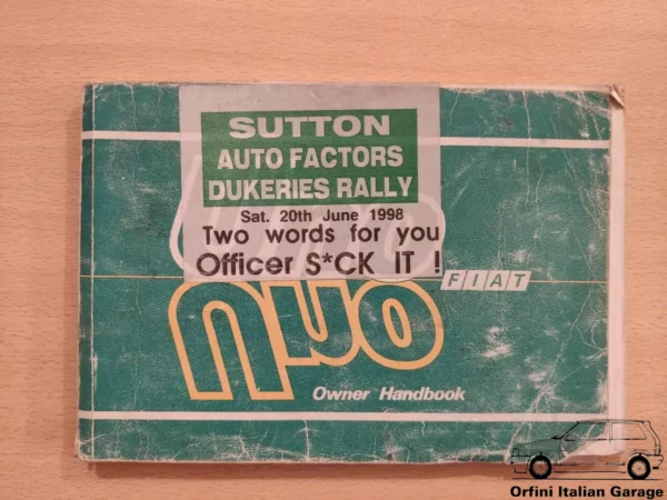 Fiat Uno MK1 Prima Serie - Owners Manual Handbook Libretto Uso e Manutenzione View Front