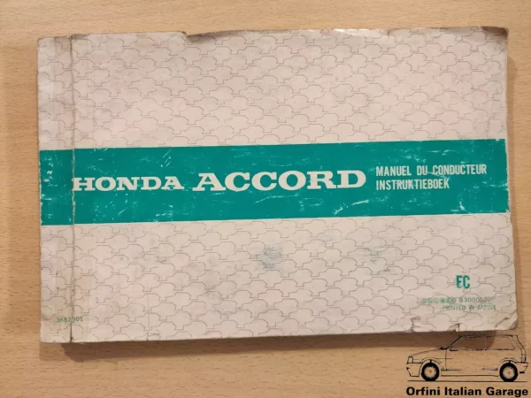 Honda Accord Owners Manual Driver's Handbook Libretto Uso Manutenzione View Rear