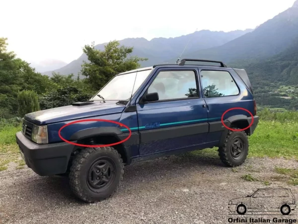 Kit Parafanghini Codolini Side Fender Flares - Fiat Panda 141 4x2 4x4 View Front