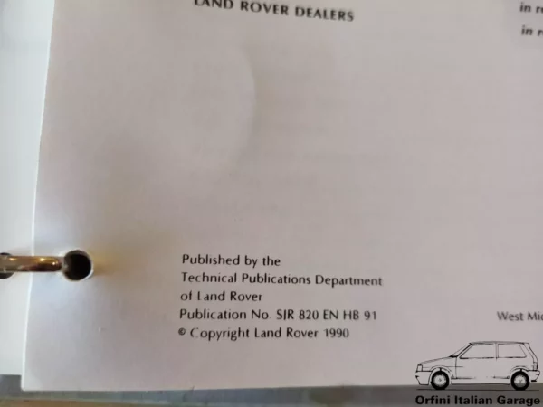Land Rover Discovery Owners Manual Driver's Handbook Libretto Uso Manutenzione View Rear