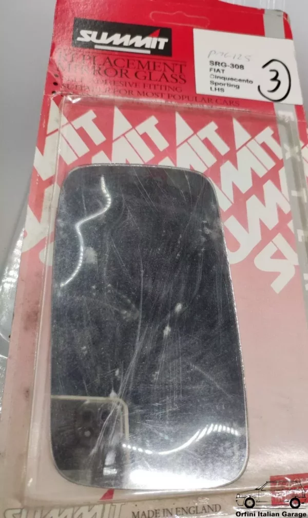 Left Rearview Mirror Lens Glass Fiat Cinquecento View Front
