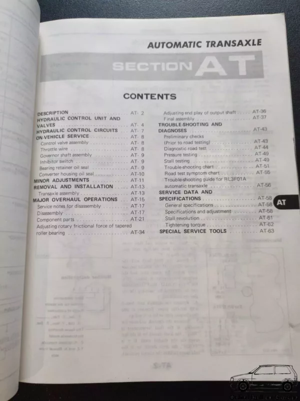 Nissan Datsun Sunny B11 N12 Series - Workshop Service Repair Operation Manual View Rear