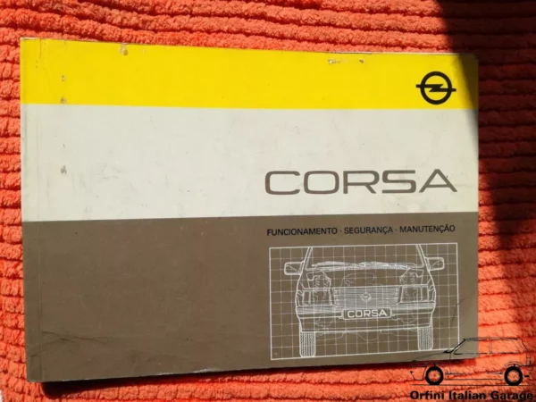 Opel Corsa A Owners Manual Handbook Libretto Uso Manutenzione Entretien View Front