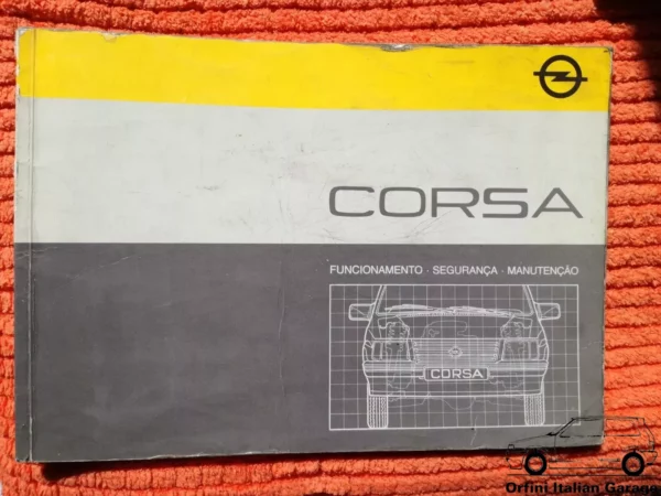Opel Corsa A Owners Manual Handbook Libretto Uso Manutenzione Entretien View Rear