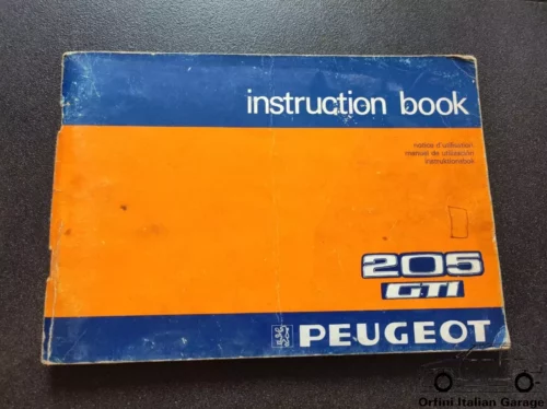 Peugeot 205 GTI Owners Manual Driver's Handbook Libretto Manutenzione Entretien View Rear