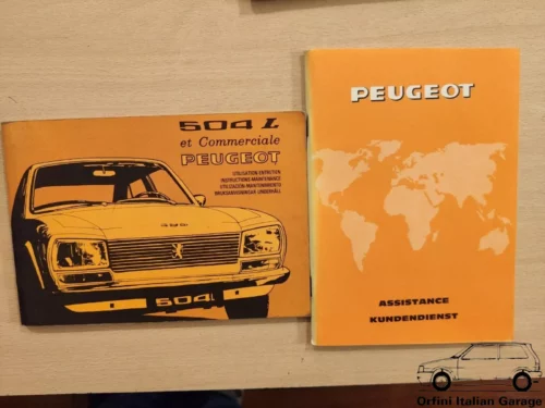 Peugeot 504 Owners Manual Driver's Handbook Libretto Manutenzione Entretien View Front