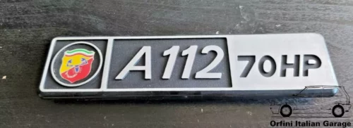 Rear Back Badge Scritta - Autobianchi A112 70HP Abarth View Front