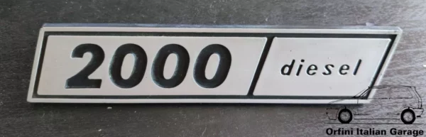 Rear Back Badge Scritta - Fiat 132 2000 Diesel View Front