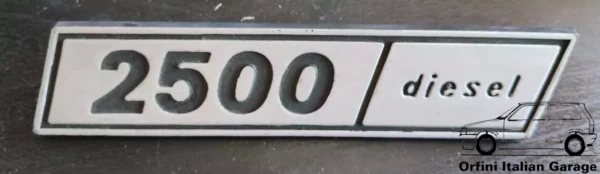 Rear Back Badge Scritta - Fiat 132 2500 Diesel View Front