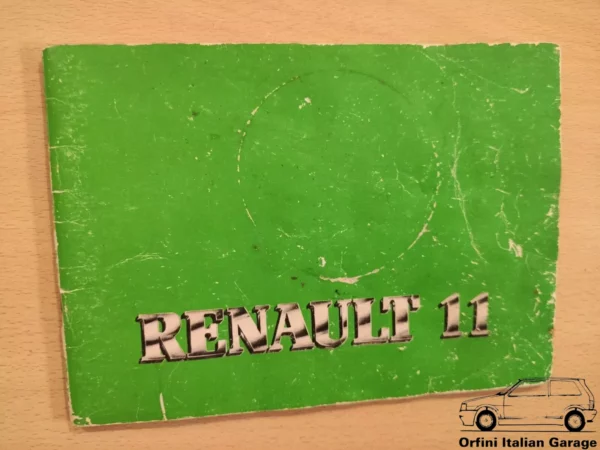 Renault 11 Owners Manual Driver's Handbook Libretto Manutenzione Entretien View Front