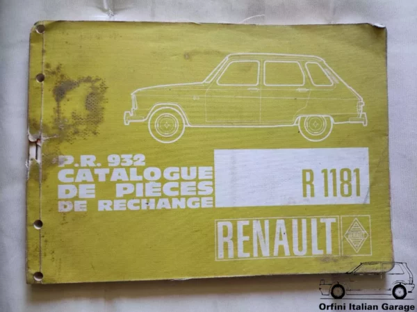 Renault 6 PR932 - Catalogue de Pieces de Rechange Parts Catalogue Manual View Right