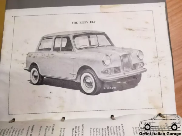 Riley Elf MK1 MK2 Marks I and II - Workshop Manual View Front