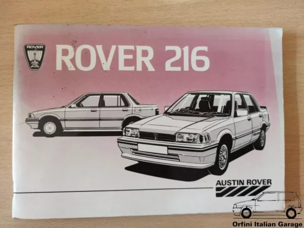 Rover 200 216 Owners Manual Driver's Handbook Libretto Manutenzione Entretien View Front