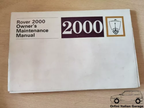 Rover 2000 P6 Owners Manual Driver's Handbook Libretto Manutenzione Entretien View Rear