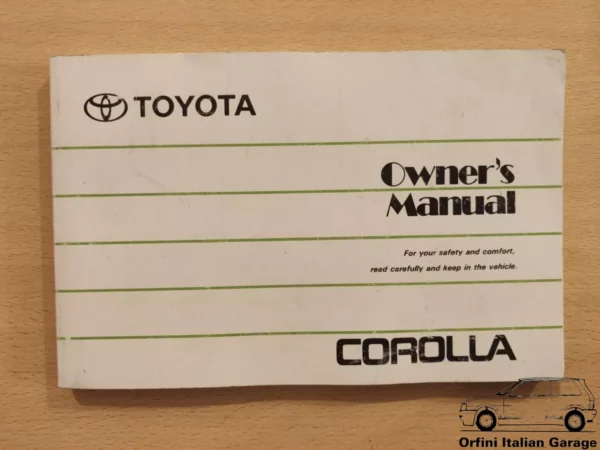 Toyota Corolla E10 E100 Owners Manual Driver's Handbook Libretto Entretien View Rear