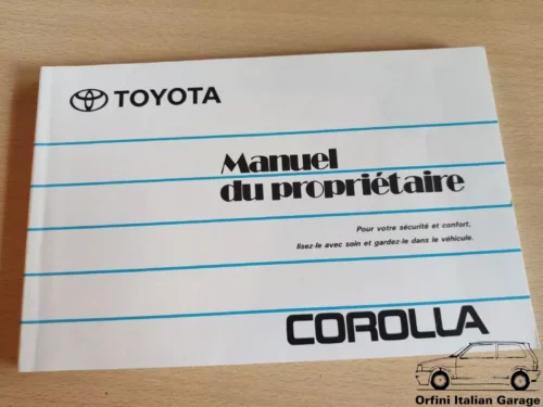 Toyota Corolla E10 E100 Owners Manual Driver's Handbook Libretto Entretien View Rear