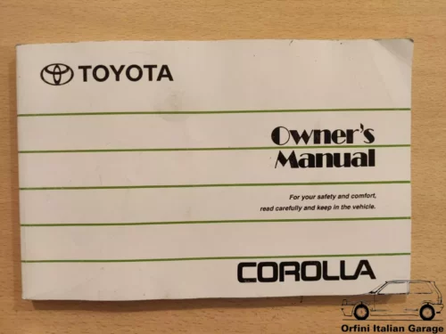 Toyota Corolla E10 E100 Owners Manual Driver's Handbook Libretto Entretien View Rear