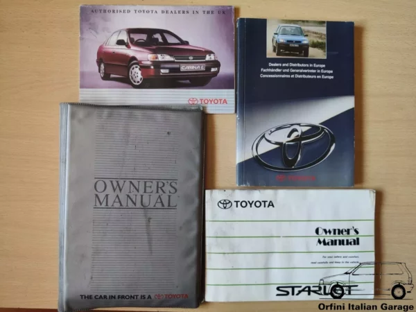 Toyota Starlet P90 Owners Manual Driver's Handbook Libretto Entretien View Rear
