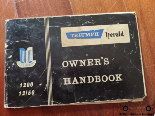 Triumph Herald Owners Manual Driver's Handbook Libretto Entretien View Front