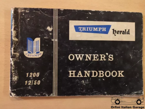 Triumph Herald Owners Manual Driver's Handbook Libretto Entretien View Front