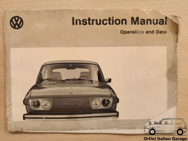 VW 412 Owners Manual Driver's Handbook Libretto Entretien View Rear