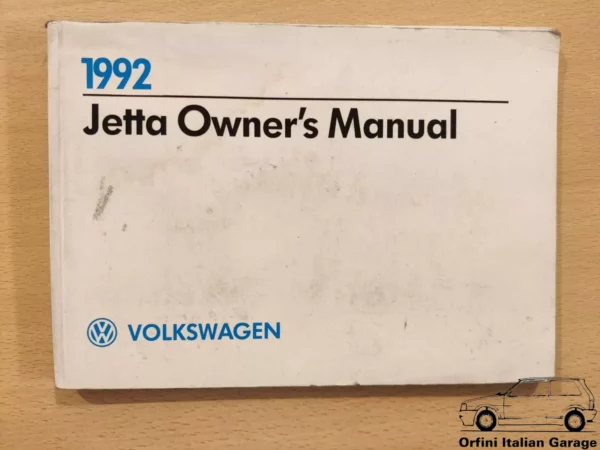 VW Jetta Owners Manual Driver's Handbook Libretto Entretien View Front