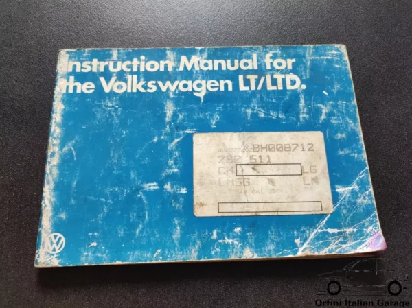 VW LT LTD Owners Manual Driver's Handbook Libretto Manutenzione Entretien View Rear