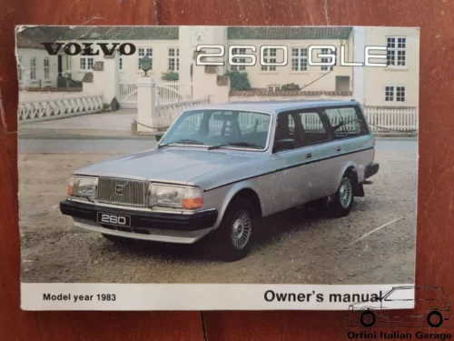 Volvo 260 GLE Owners Manual Driver's Handbook Libretto Entretien View Front