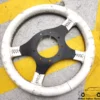 White Formuling Steering Wheel Vintage Brand New View Front