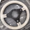 White Formuling Steering Wheel Vintage Brand New View Rear