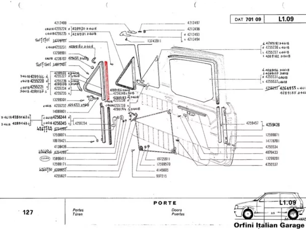 11397-4289186-3.webp 4289186 Window Deflector Guide Rubber Seal Fiat 127