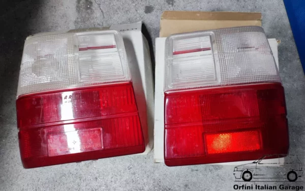 Pair Rear Light Lenses Fiat Uno Turbo IE MK1 White Red